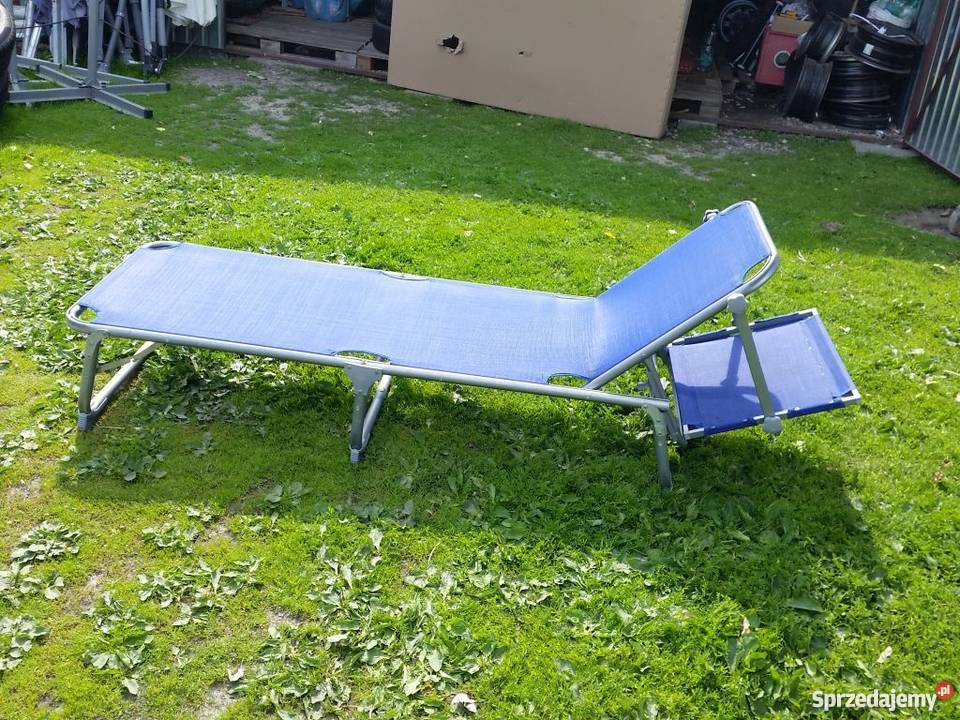 Leżak aluminiowy składany regulowany z daszkiem łódzkie Wilczkowice Średnie