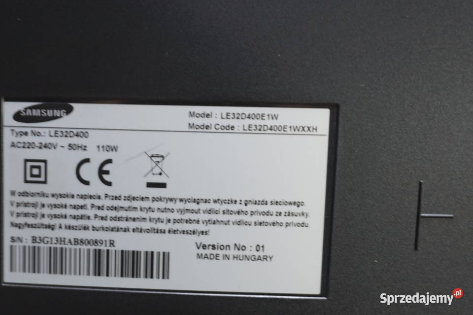 Sprzedam Telewizor Samsung 32 Lcd Wysyłka Dąbrowa Tarnowska
