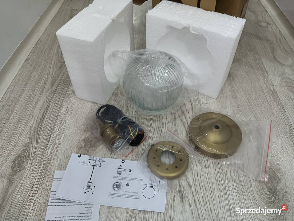 Lampa wisząca sufitowa klosz ładna mosiądz dolnośląskie Wałbrzych sprzedam