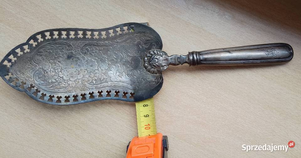 Srebrna Ażurowa łopatka do ciasta tortu lata 80 Nakło nad Notecią