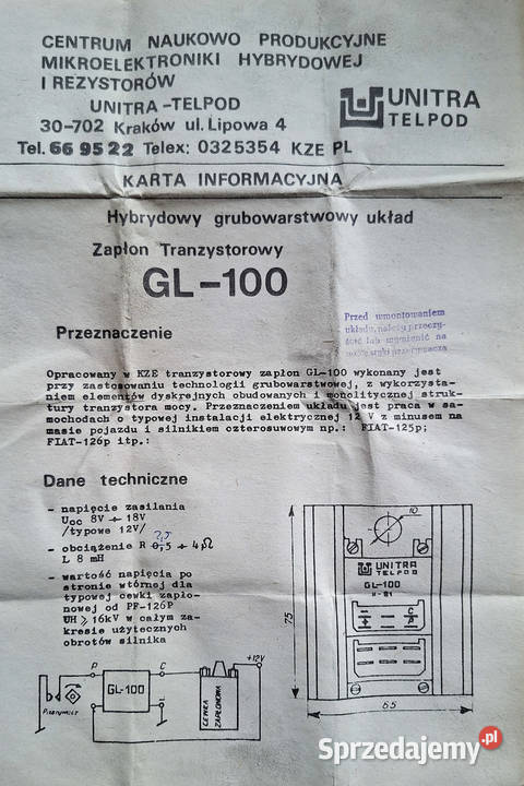 Moduł zapłonowy GL100