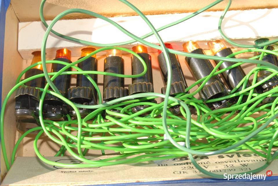 Stara ozdoba choinkowa lampki światełka Cieszyn