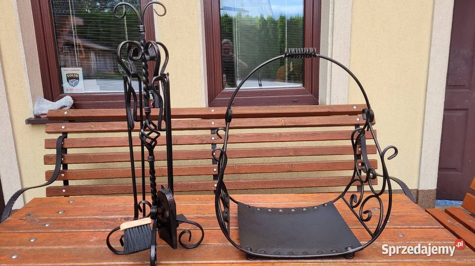 PIĘKNY MASYWNY Kosz na drewno czarny ręcznie małopolskie Kraków