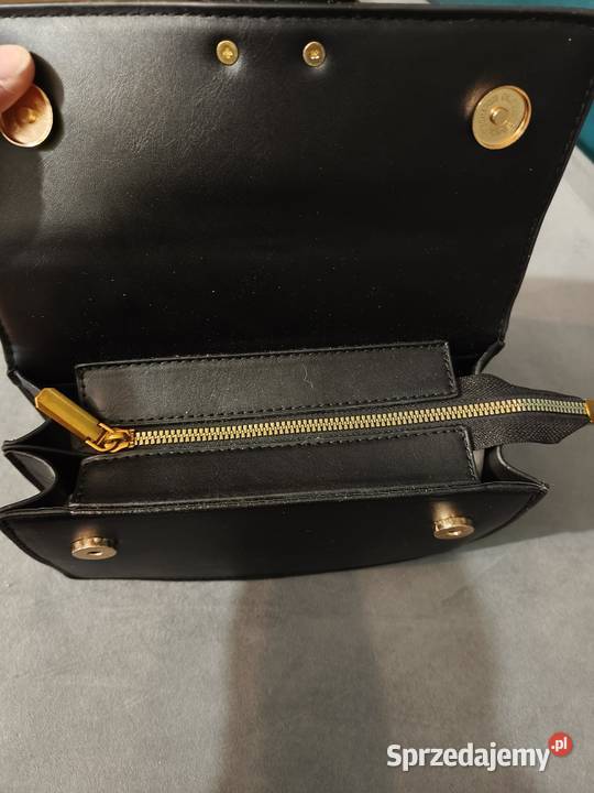 Torebka mała czarna listonoszka okucia w kolorze Wrocław