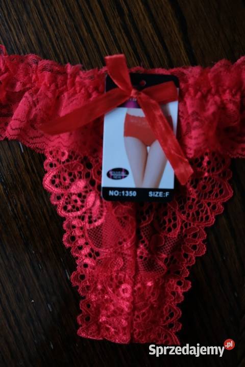 czerwone stringi majtki xs 34 sprzedam