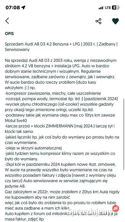 Audi a8 d3 42v8 mpi Nowy Dwór Gdański