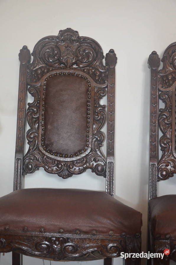 Duże krzesła bogato zdobione na Lwich łapach Meble kujawsko-pomorskie Bydgoszcz