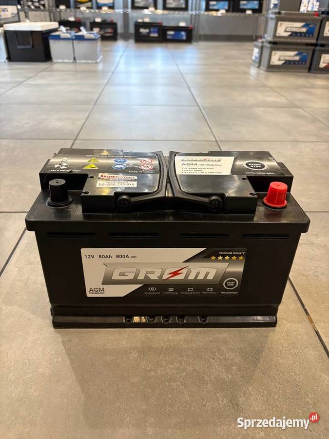 Akumulator Grom Agm StartStop 80Ah 800A Prawy