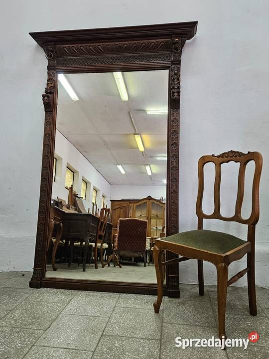 Stare duże lustro neorenesansowe Francja Nowy Sącz
