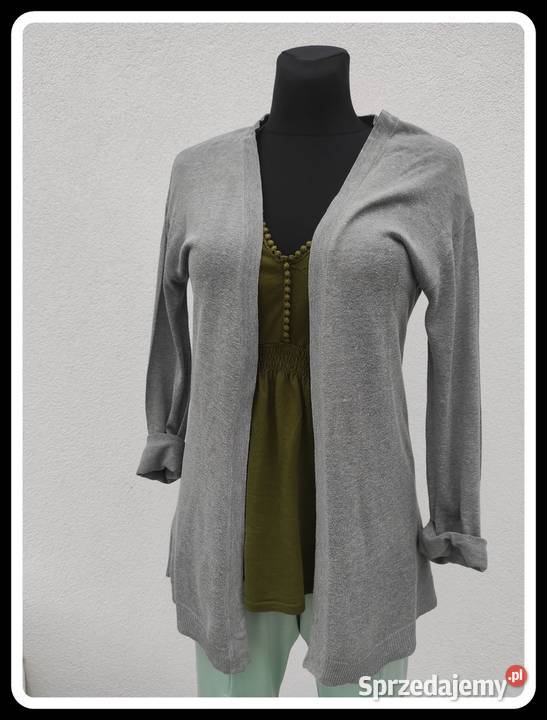 Mini zestaw kardigan narzutka bluzka oliwkowa 36 mazowieckie Płock