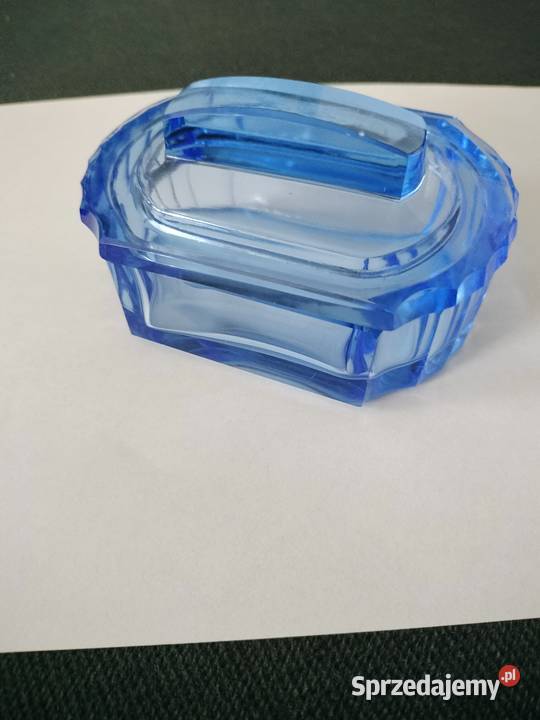 Szklane puzderko cukiernicaprzybornik prl zachodniopomorskie Choszczno