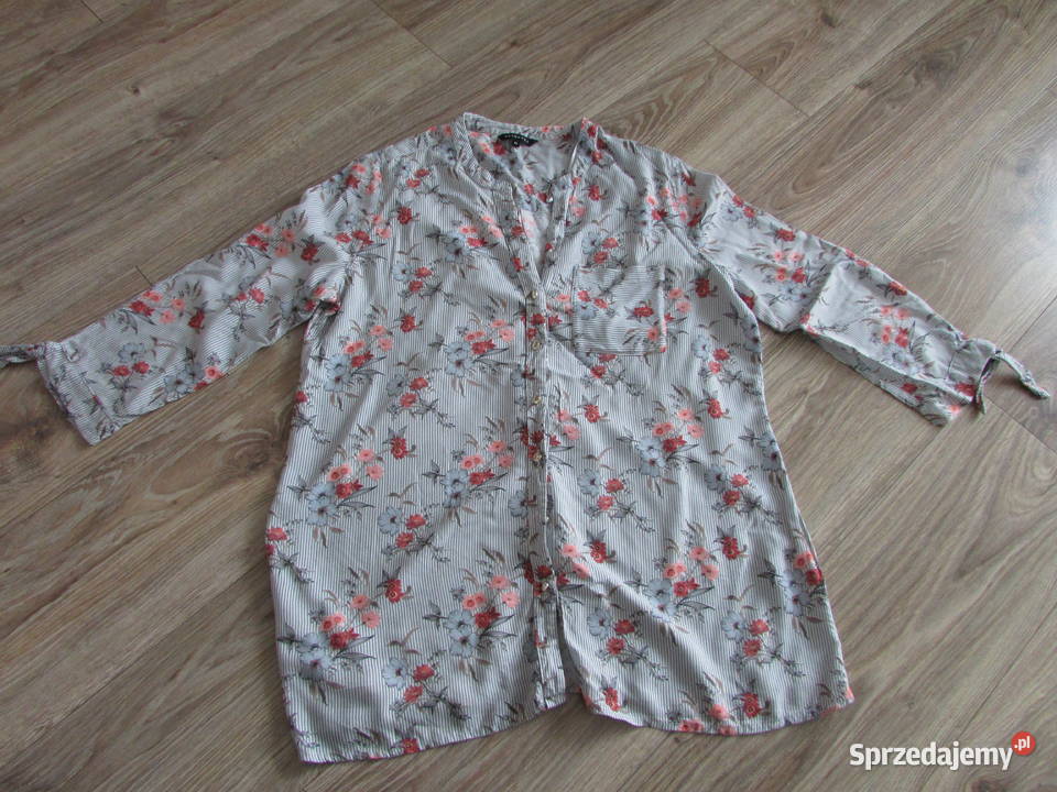 koszula bluzka 4446 XLXXL w kwiaty niebieska Kraków