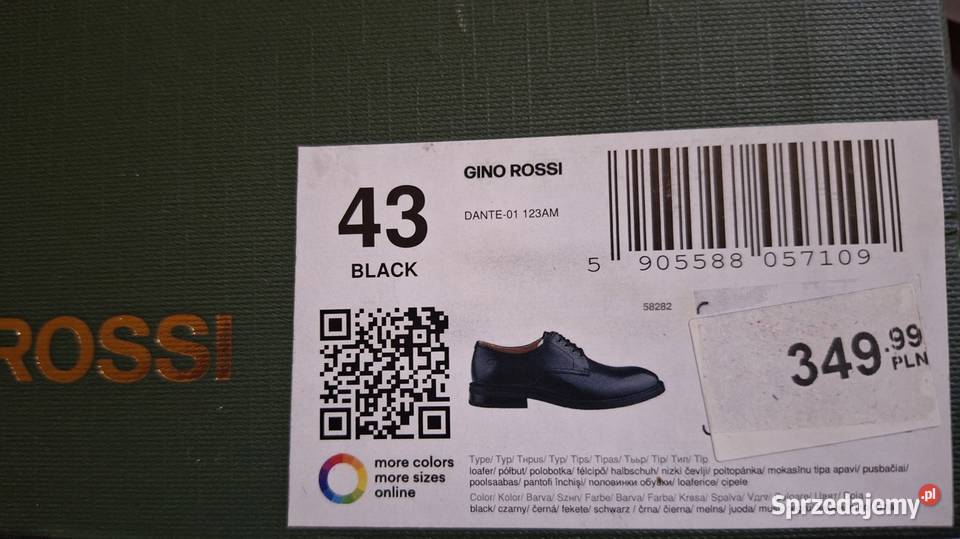 Gino Rossi męskie półbuty wizytowe 43 czarne mazowieckie Legionowo