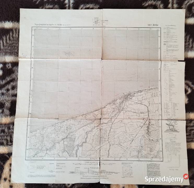 Stara Mapa Deep Robe Mrzeżyno Roby 1940 Cieszyn