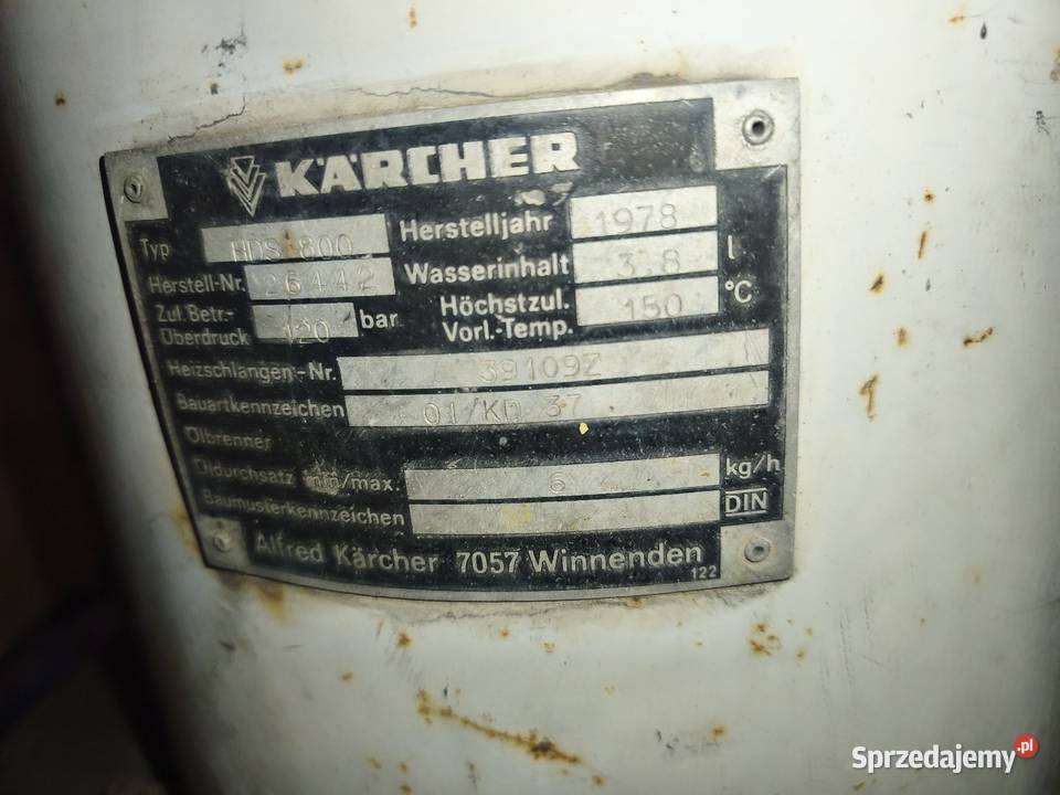 Myjka na gorącą wodę Karcher Hds800 lubelskie Chełm