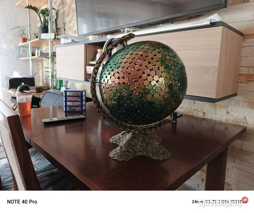 Ręcznie wykonany globus z polskich monet Modelarstwo lubuskie Gorzów Wielkopolski sprzedam