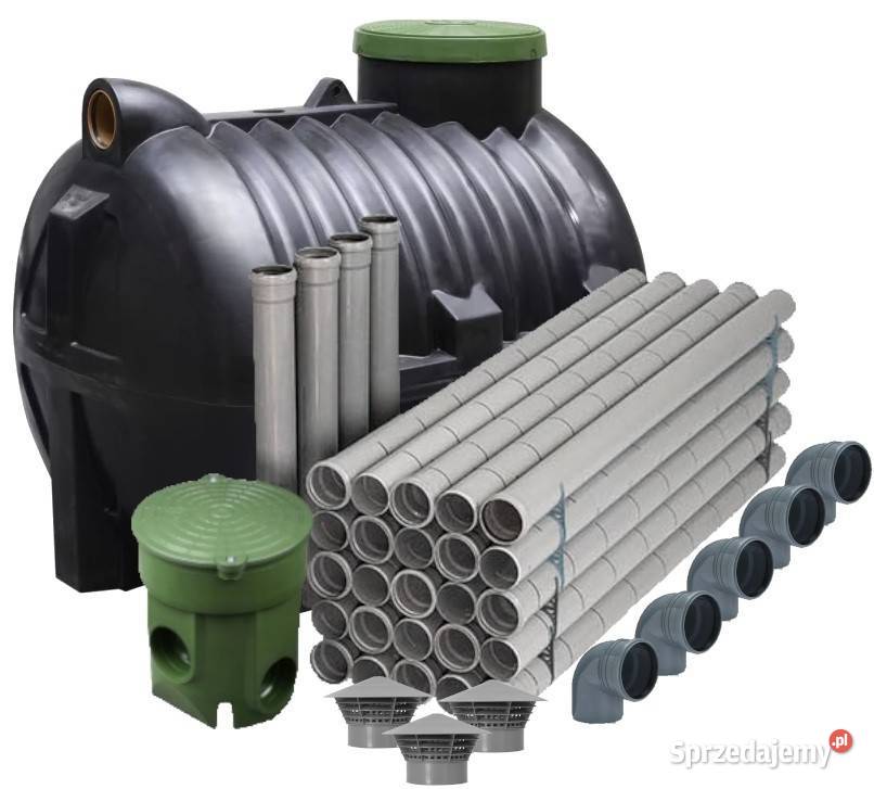 Oczyszczalnia ścieków 3000l z drenażem 48mb sprzedam