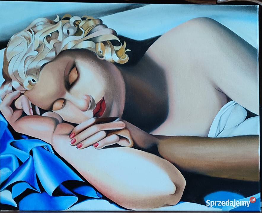 Kopia obrazu T Łempickiej Śpiąca dziewczyna Warszawa