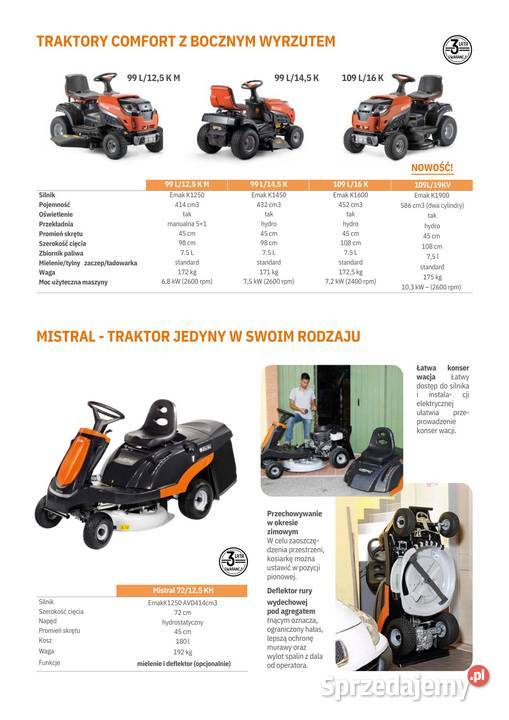 Traktor ogrodowy Oleomac Dostawa