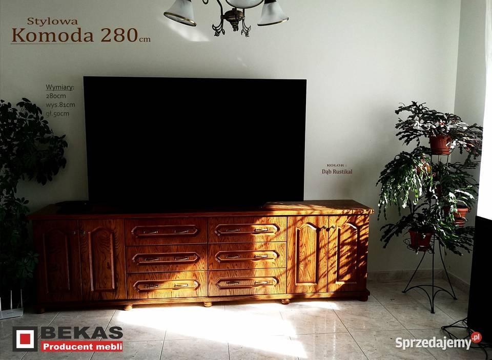 Komoda 180 Wysoka 2S4D Bekas Dąb Naturalny 50cm Iława