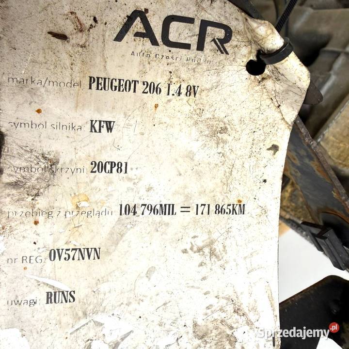 SILNIK KFW Peugeot 206 207 307 Partner Citroen osobowe Części samochodowe lubelskie Chełm