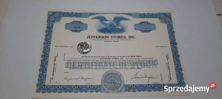 certyfikat akcji usa 1 Warszawa