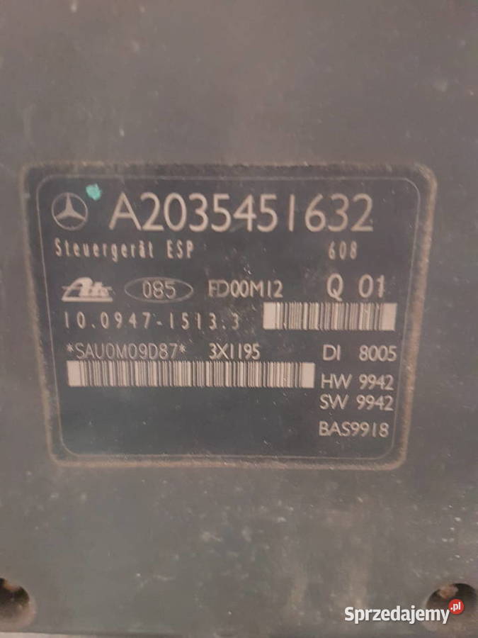 MERCEDES C KLASA W203 POMPA ABS A2035451632 pompy hamulcowe Turek