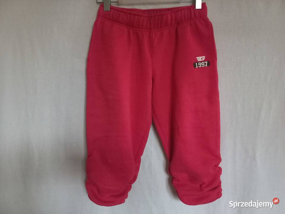 Spodnie Dresowe damskie Rybaczki r 38 Malinowe