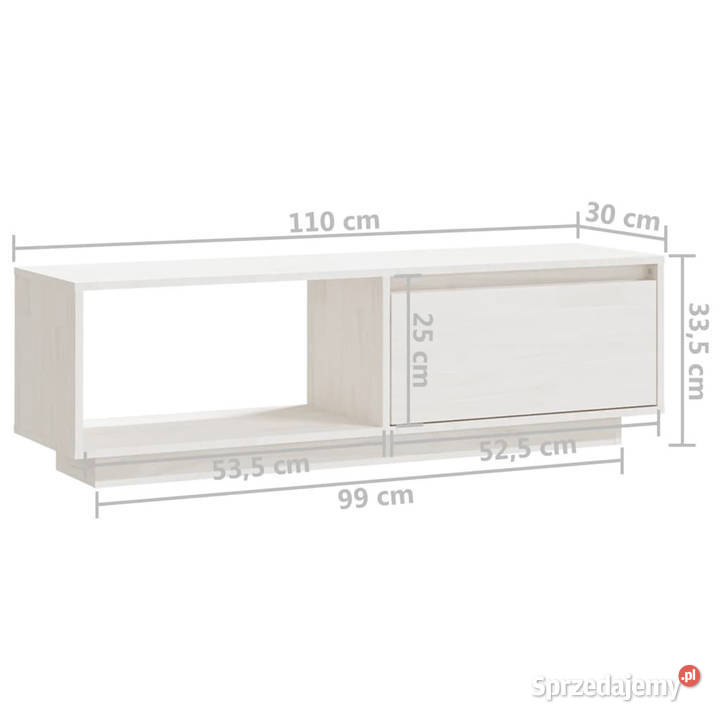 Szafka pod telewizor biała 110x30x335 lite Warszawa