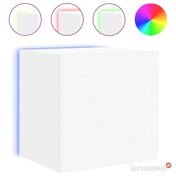Ścienna szafka TV z LED biała 405x35x40 WM837246 Warszawa