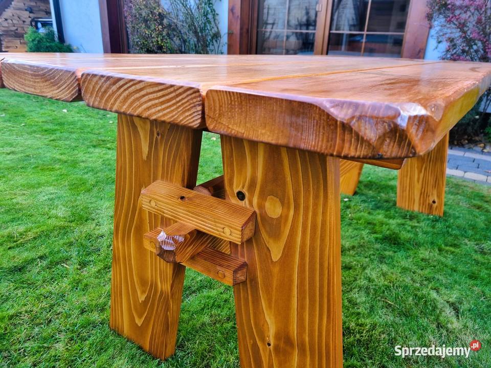 komplet zestaw DREWNIANYCH mebli ogrodowych STÓŁ Zestawy mebli ogrodowych Chrząstowice sprzedam
