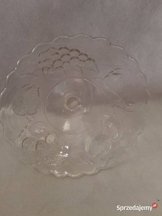 Piękna duża pateramisa z grubego szkła w owoce Porcelana i szkło Inowrocław sprzedam