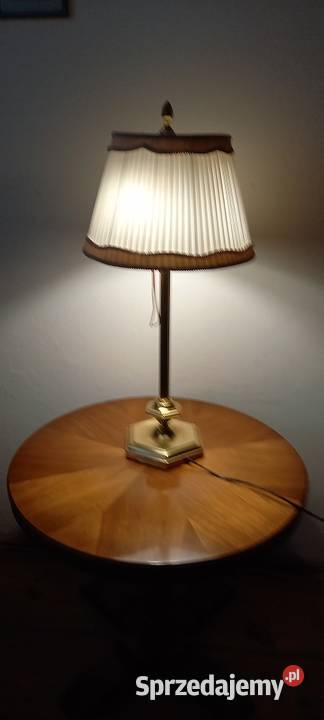 Wysoka mosiężna lampa na stolik komodę Antyki łódzkie Skierniewice
