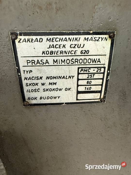 Prasa mimośrodowa 25T Prasy podkarpackie Rzemień