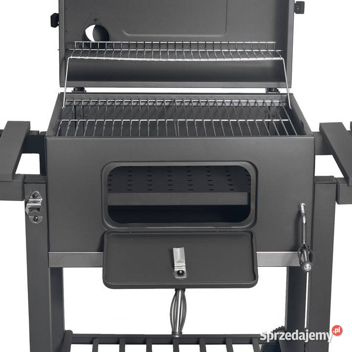 Duży grill węglowy ogrodowy ruszt z pokrywą