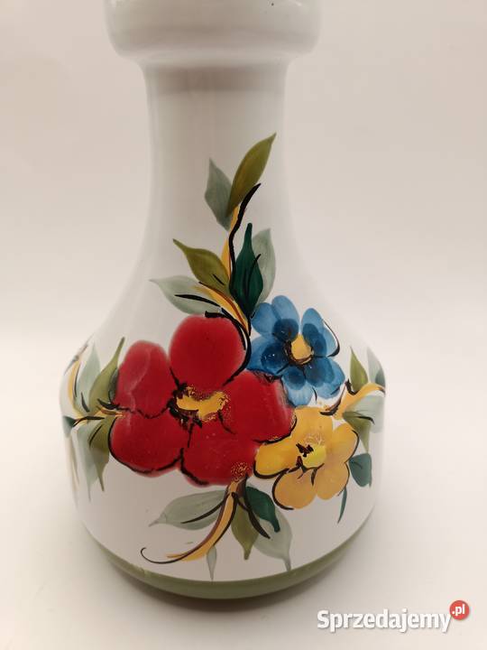 Naczynie ceramiczne butelka ręcznie malowany Wazony Zamość