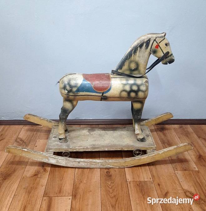 Stary Drewniany Koń na Biegunach AntykiMarki