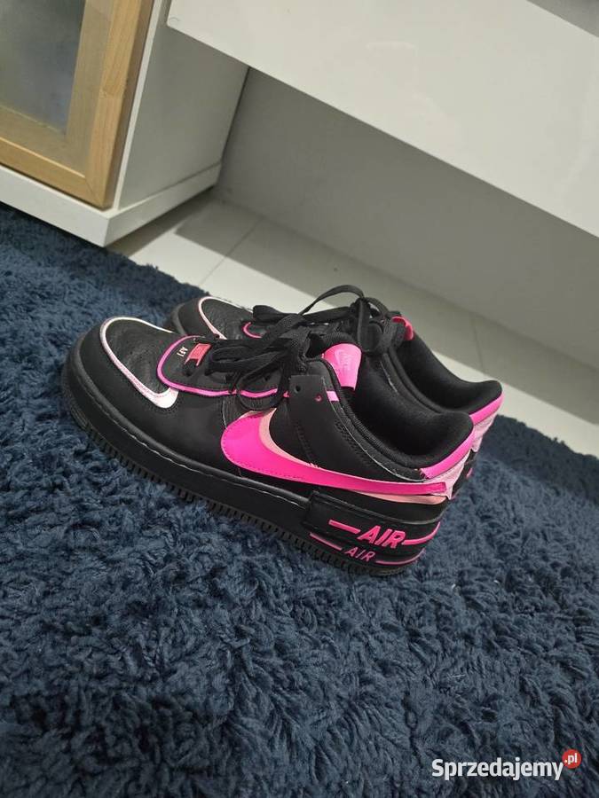 Buty nike af1 shafow czarno różowe