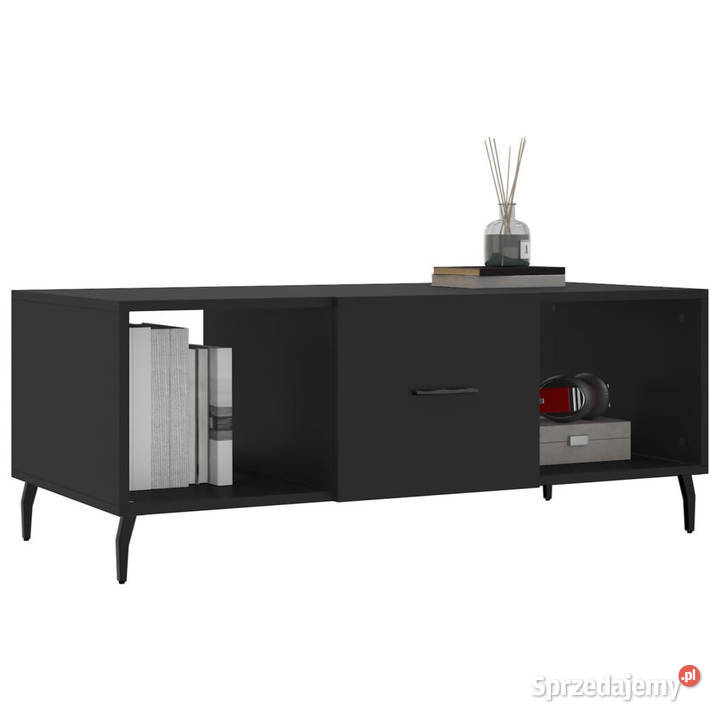 Stolik kawowy czarny 102x50x40 materiał Warszawa