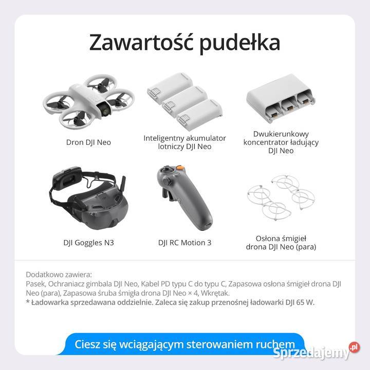Dron DJI Neo Motion Fly More Combo FPV 4k Gogle Pozostałe Żyrardów