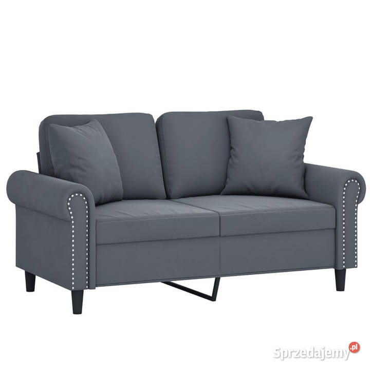 2osobowa sofa z poduszkami ciemnoszara 120 Warszawa