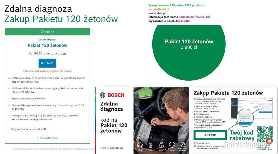 Zdalna diagnoza Bosch my to załatwimy żetony 120 Pozostałe Motoryzacja Bielsko-Biała