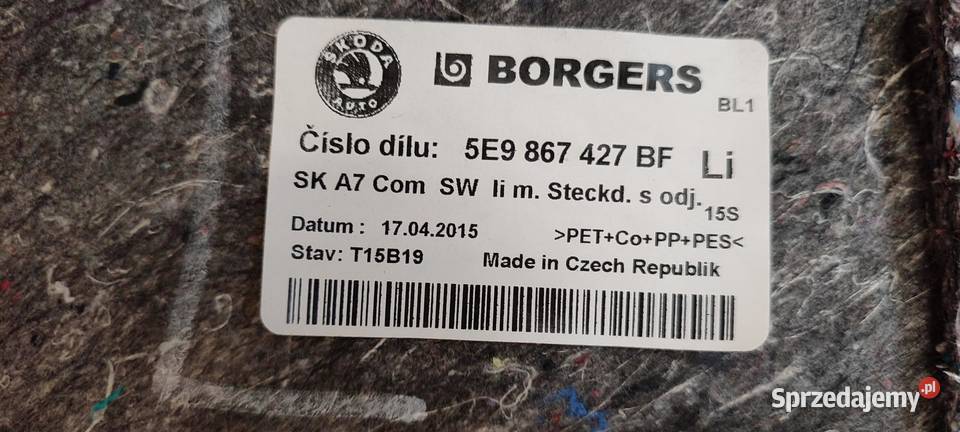 SKODA OCTAVIA III KOMBI BOCZEK BAGAŻNIKA LEWY