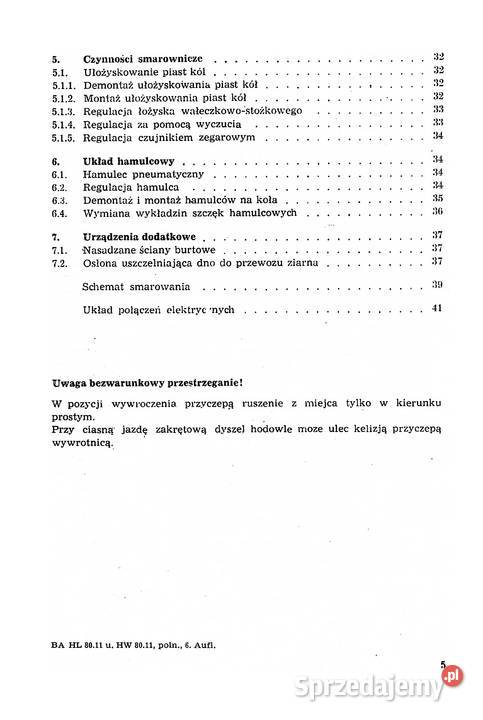 przyczepa HL8011 HW 8011 INSTRUKCJA OBSŁUGI podkarpackie