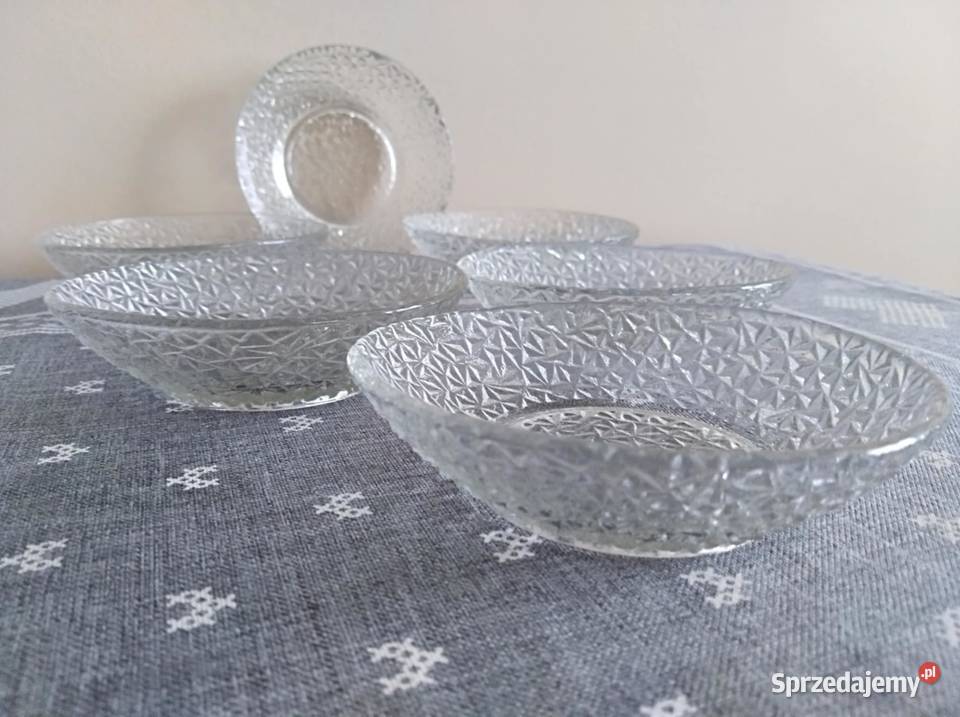 Komplet Sześciu Spodków Miseczek Prądniczanka Porcelana i szkło Wałbrzych