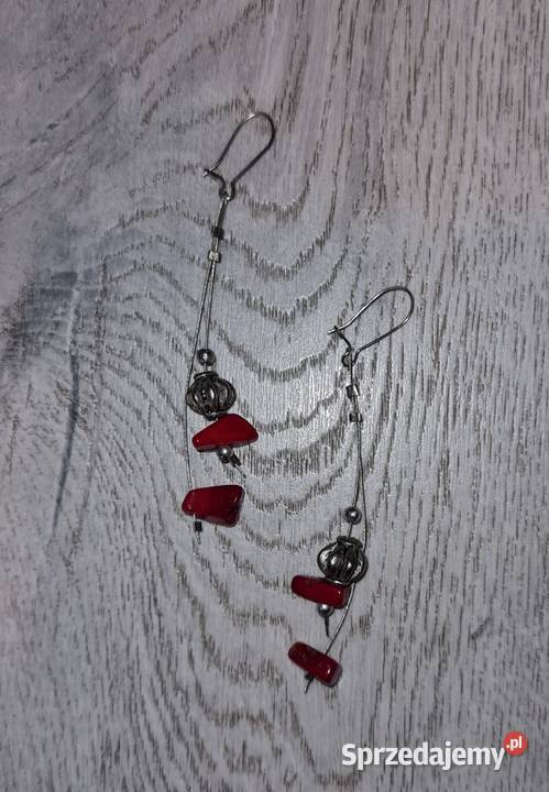 Kolczyki damskie wiszące kamienie Łódź