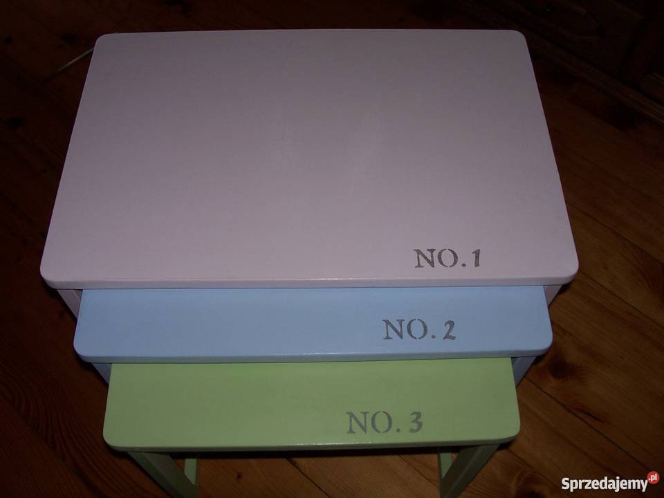 Trojaki stoliki shabby chic prowansja Oleśnica sprzedam