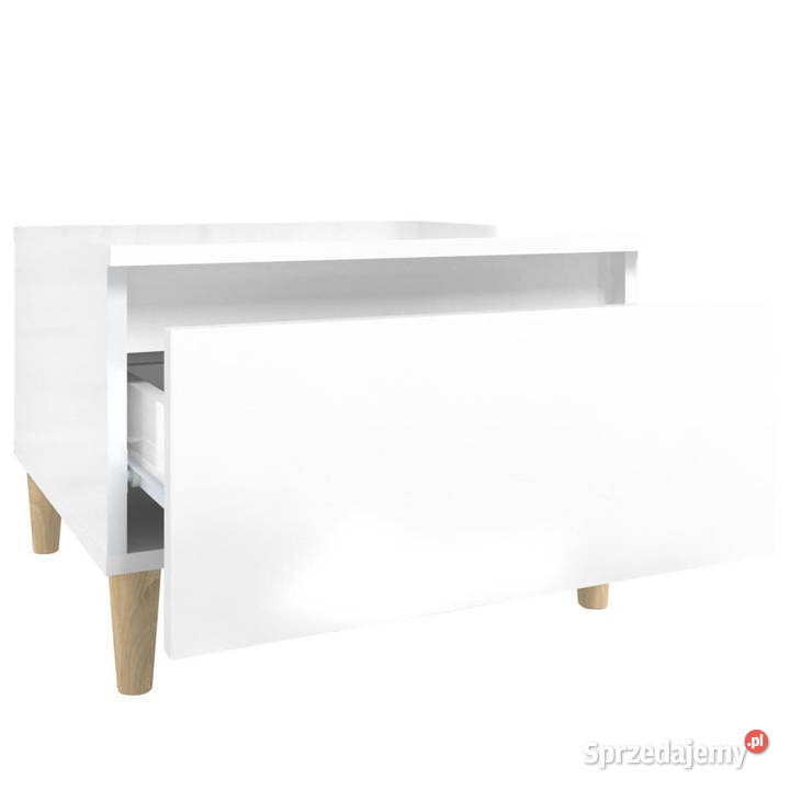 Stolik boczny biały z połyskiem 50x46x35