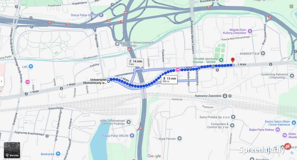 Katowice 1050 m2 PUM z WZką pod Akademik