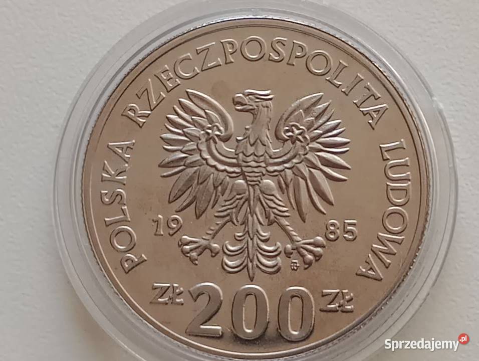 Moneta 200 1985r XIII Mistrzostwa świata w piłce wielkopolskie Mosina